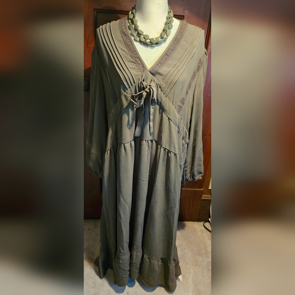 NWT 2X olive She+Sky dress olive green